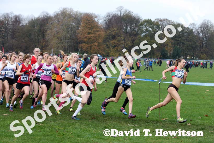 Start of the under-17 and under-20 womens Liverpool Cross Challenge. David T. Hewitson/Sports for All Pics